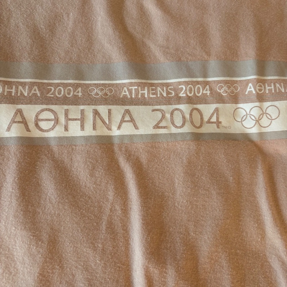 Olympics Athens 2004 Vintage Tshirt. Tan & white. Men's‎ size XXL.  EUC - Picture 2 of 8